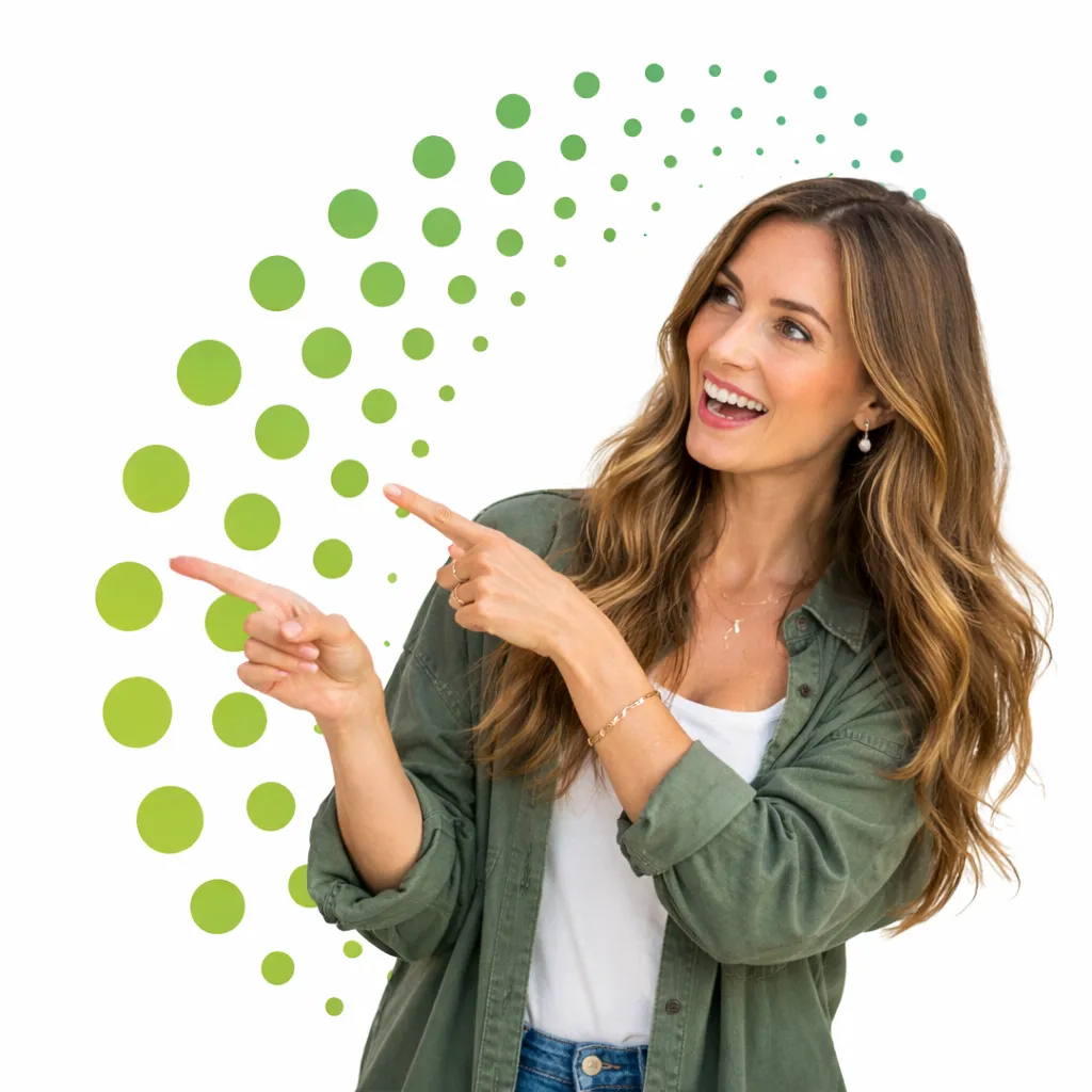 excited woman with vibrant background